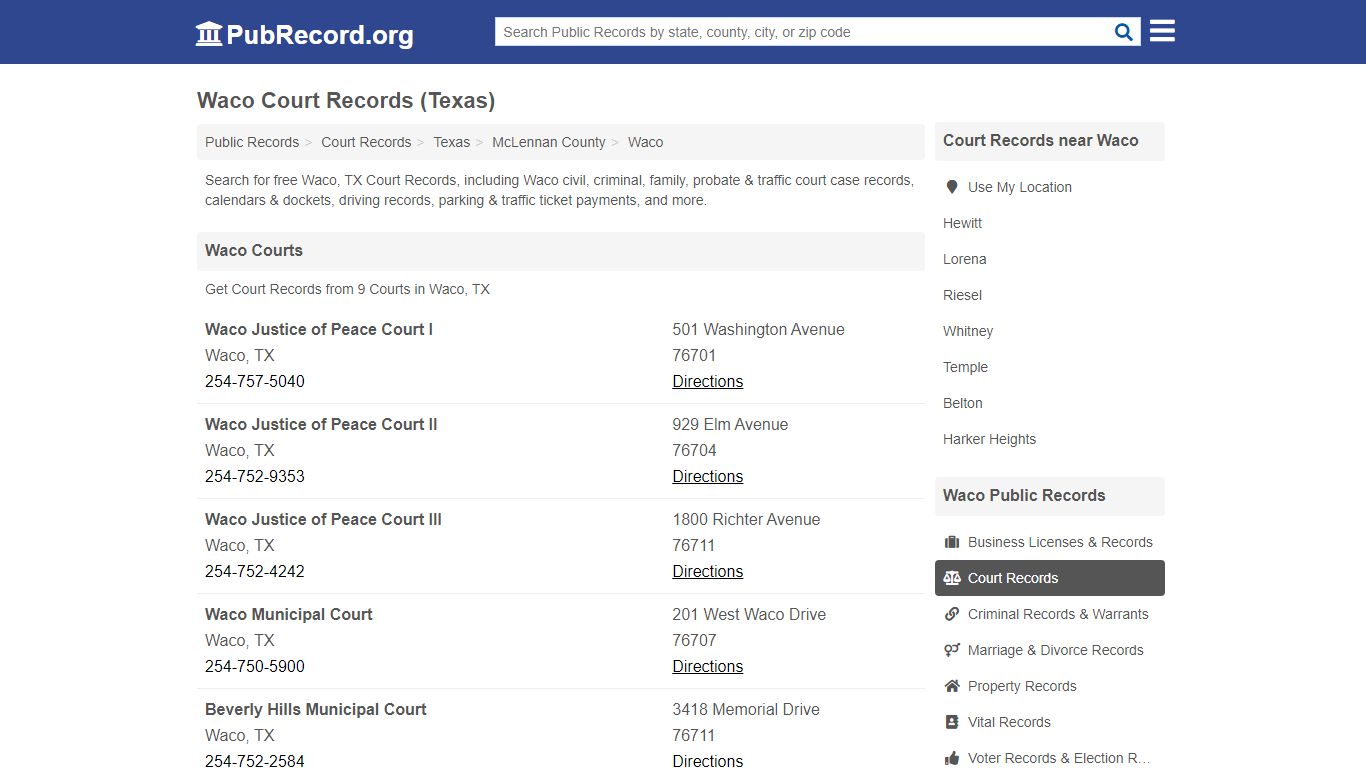 Free Waco Court Records (Texas Court Records) - PubRecord.org